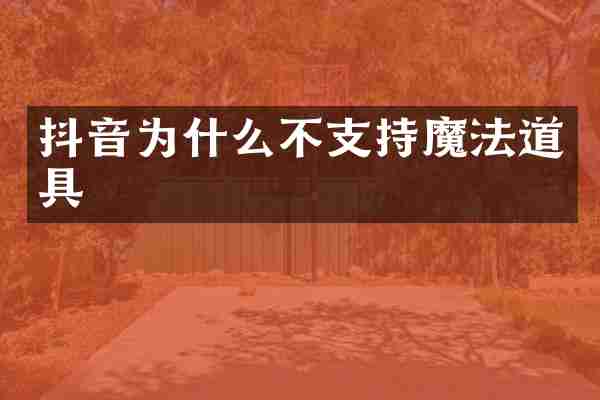 抖音为什么不支持魔法道具