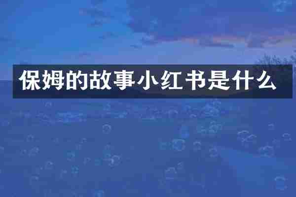 保姆的故事小红书是什么