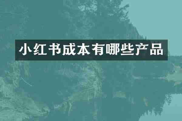 小红书成本有哪些产品