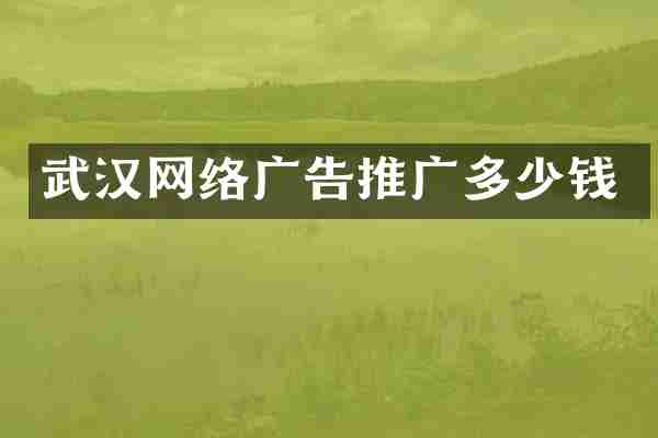 武汉网络广告推广多少钱