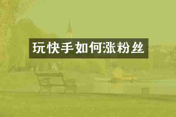 玩快手如何涨粉丝