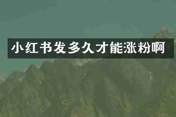 小红书发多久才能涨粉啊