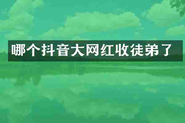 哪个抖音大网红收徒弟了
