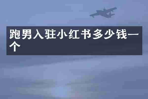 跑男入驻小红书多少钱一个