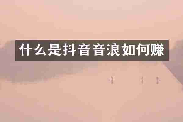什么是抖音音浪如何赚