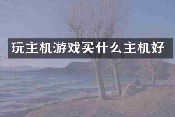 玩主机游戏买什么主机好