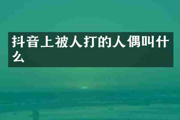 抖音上被人打的人偶叫什么