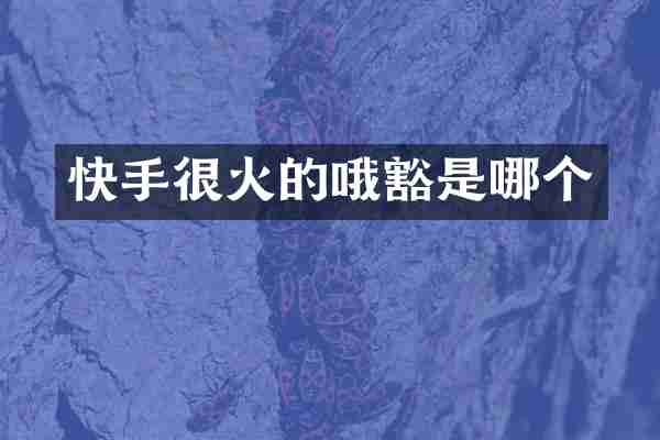 快手很火的哦豁是哪个