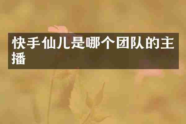 快手仙儿是哪个团队的主播