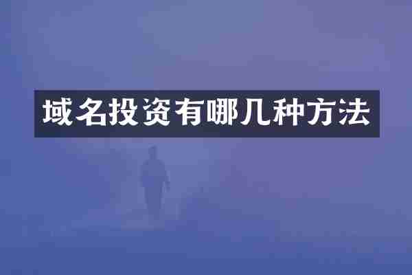 域名投资有哪几种方法