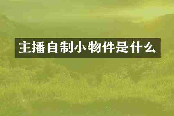 主播自制小物件是什么