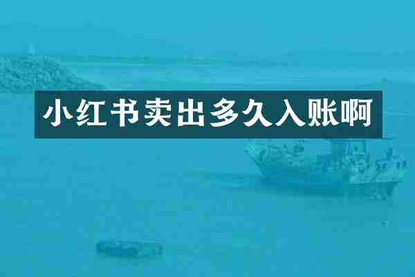 小红书卖出多久入账啊