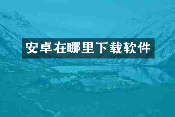 安卓在哪里下载软件
