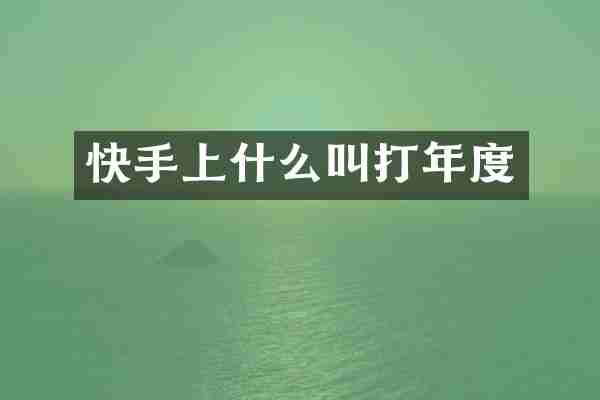 快手上什么叫打年度