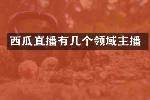 西瓜直播有几个领域主播