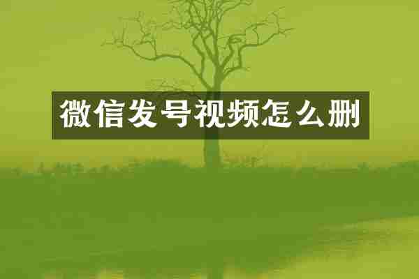 微信发号视频怎么删