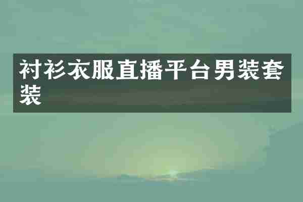 衬衫衣服直播平台男装套装