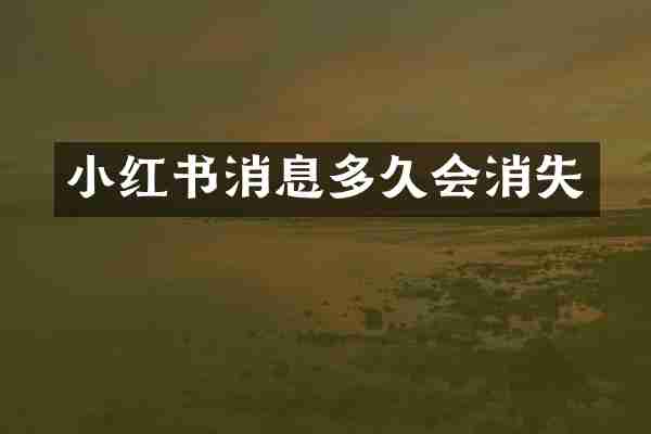 小红书消息多久会消失