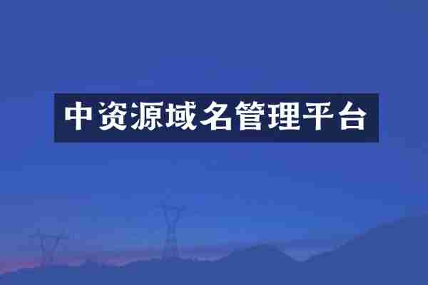 中资源域名管理平台