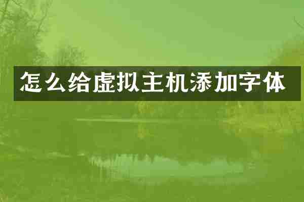 怎么给虚拟主机添加字体