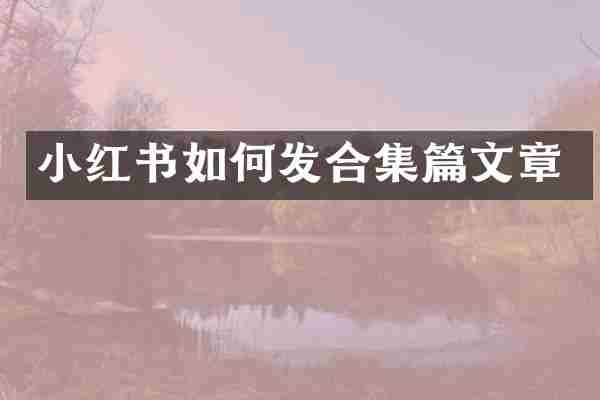 小红书如何发合集篇文章