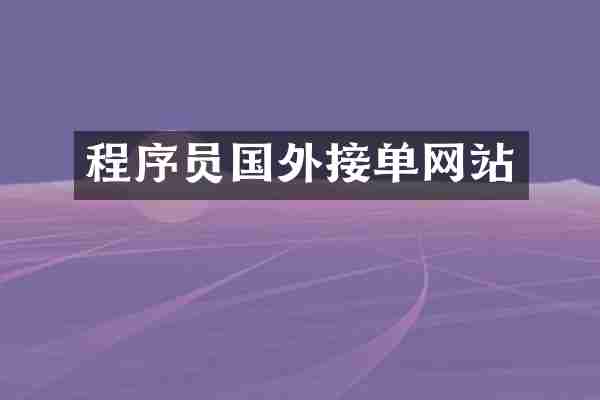 程序员国外接单网站