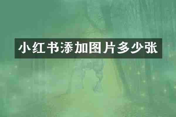 小红书添加图片多少张