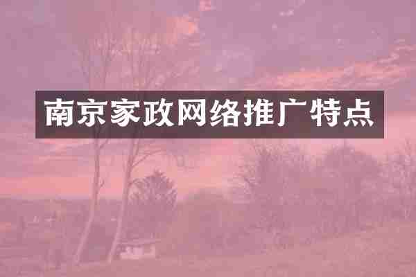 南京家政网络推广特点