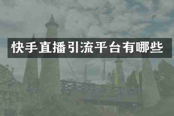 快手直播引流平台有哪些
