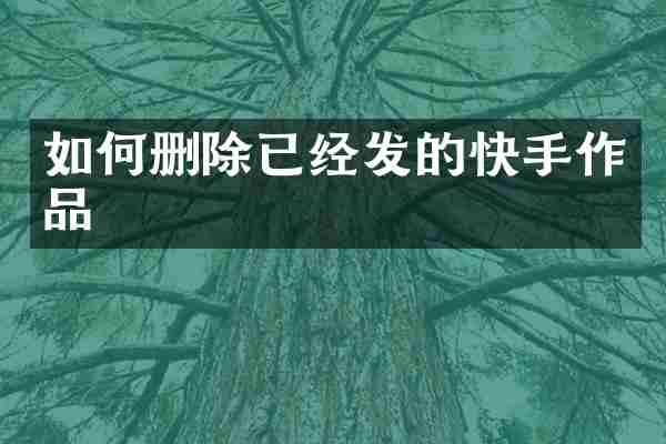 如何删除已经发的快手作品
