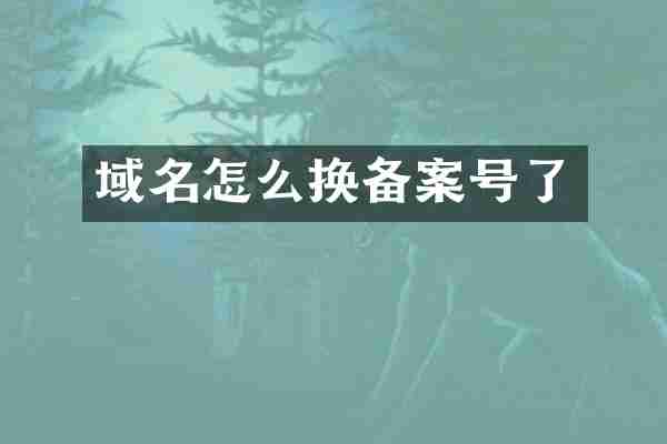 域名怎么换备案号了