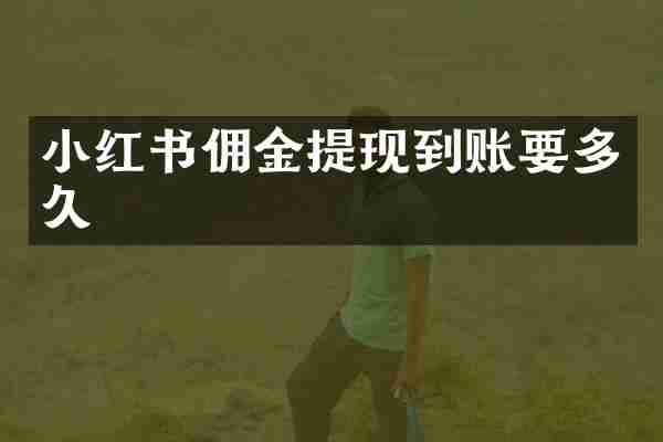 小红书佣金提现到账要多久