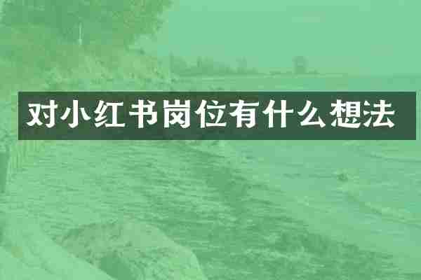 对小红书岗位有什么想法