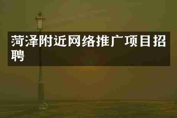 菏泽附近网络推广项目招聘