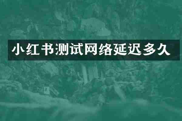 小红书测试网络延迟多久