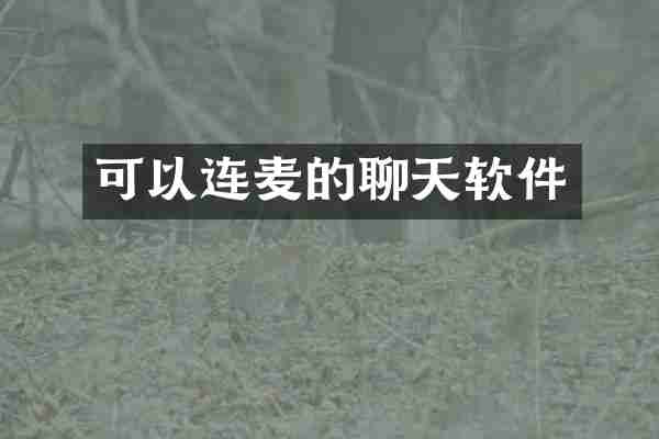 可以连麦的聊天软件