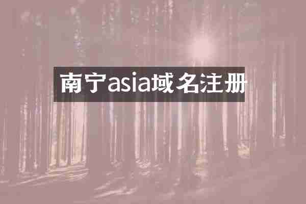 南宁asia域名注册