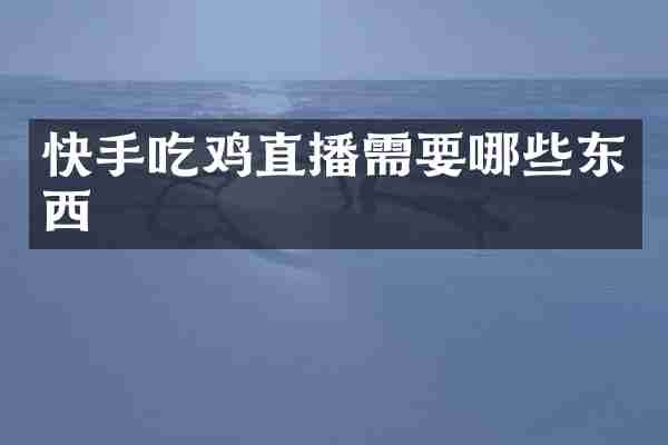 快手吃鸡直播需要哪些东西