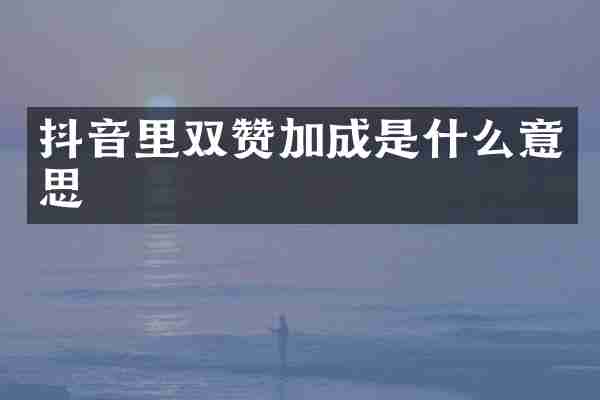 抖音里双赞加成是什么意思