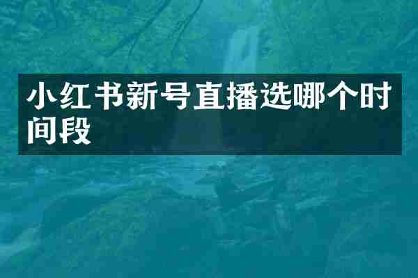 小红书新号直播选哪个时间段