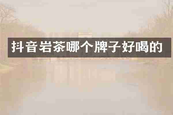 抖音岩茶哪个牌子好喝的