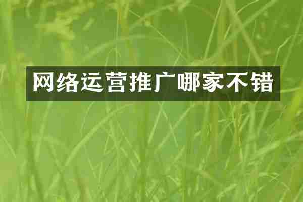 网络运营推广哪家不错
