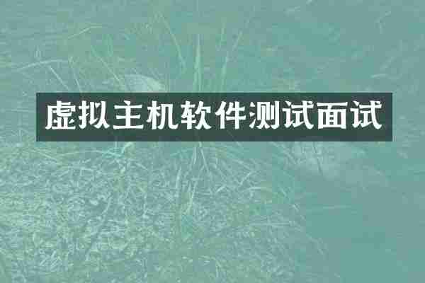 虚拟主机软件测试面试