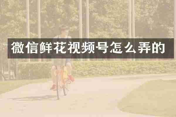 微信鲜花视频号怎么弄的