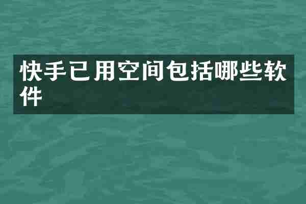 快手已用空间包括哪些软件