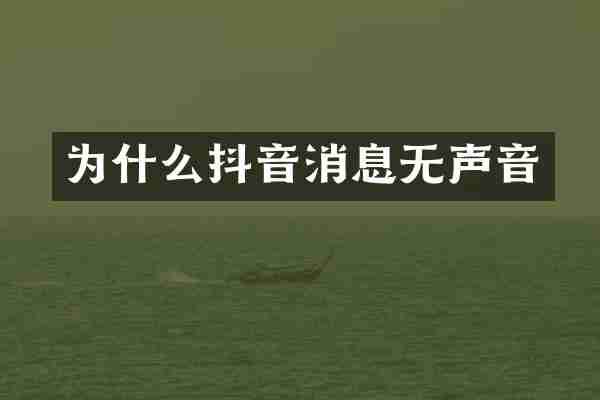 为什么抖音消息无声音