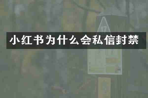 小红书为什么会私信封禁