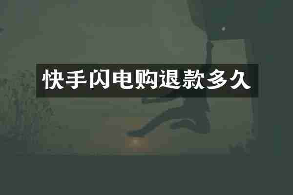 快手闪电购退款多久