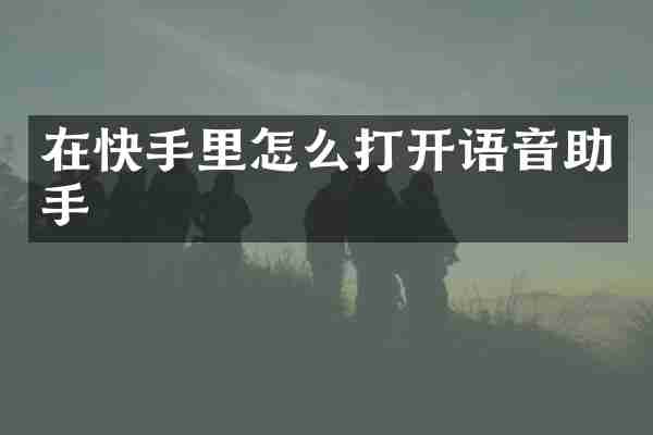 在快手里怎么打开语音助手
