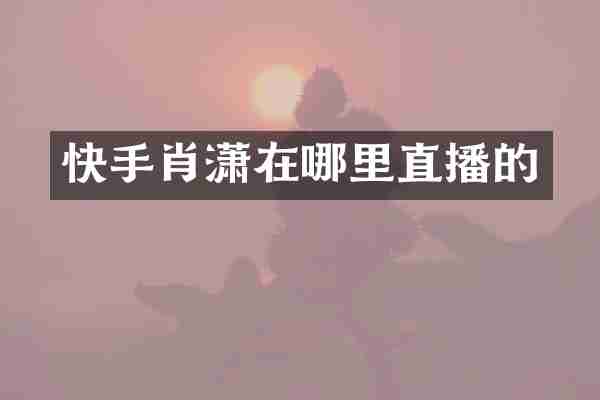 快手肖潇在哪里直播的